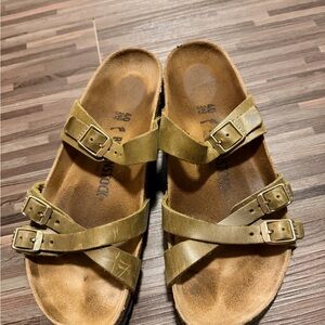 Birkenstock Khaki Triple-Strap Sandals